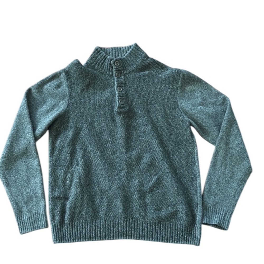 Gianetti Grey Button Pullover Sweater XL Made In 🇮🇹 Italy 80% wool